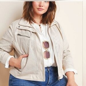 Blank NYC Off-White Leather Jacket